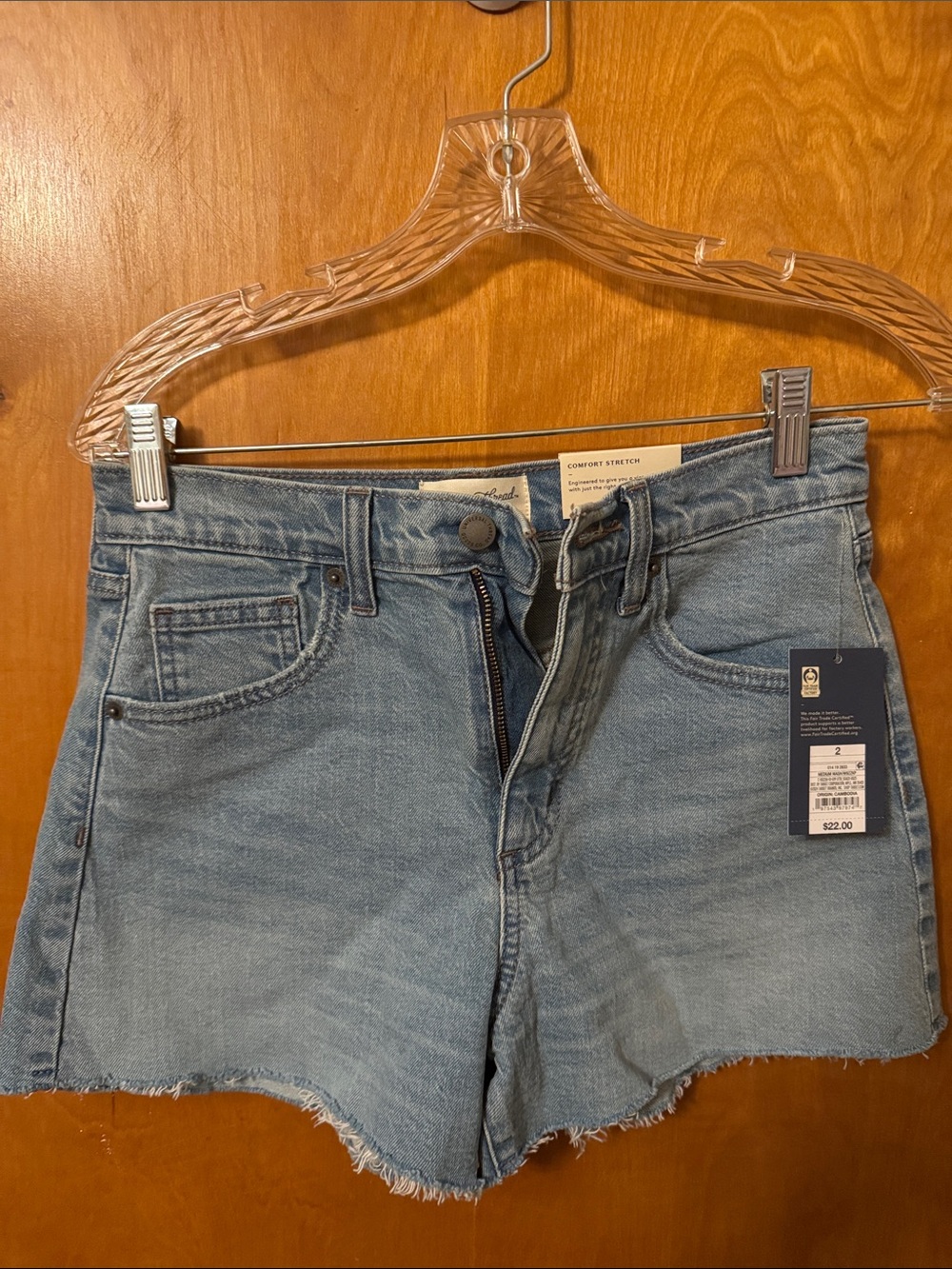 Universal Thread Light Blue Denim Jean Shorts with Frayed Hem